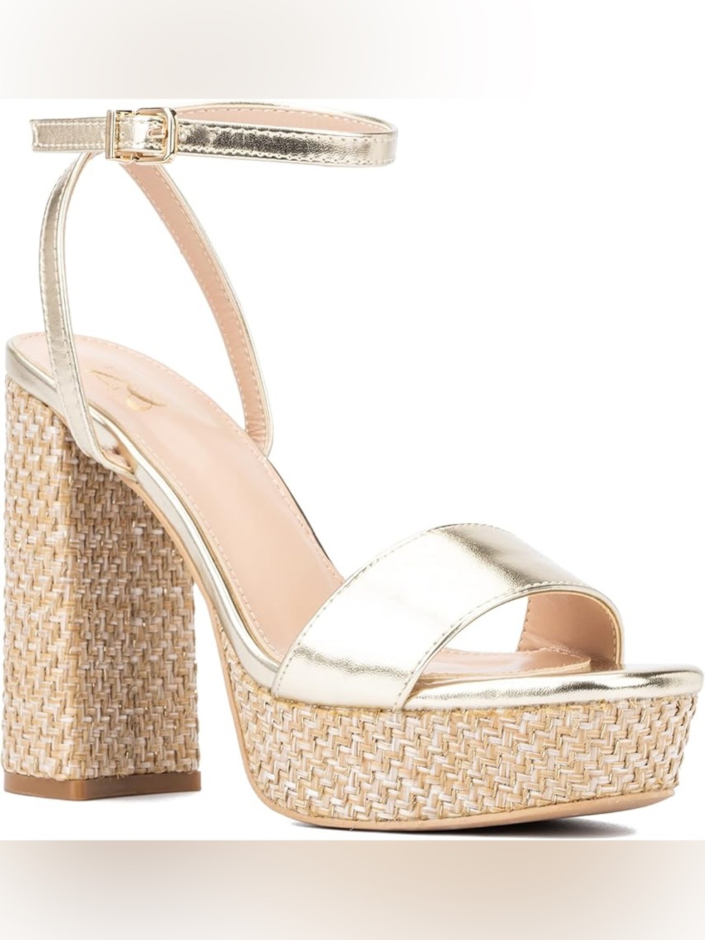 NWT New York & Company Women’s Gold platform Block heel Size: 6